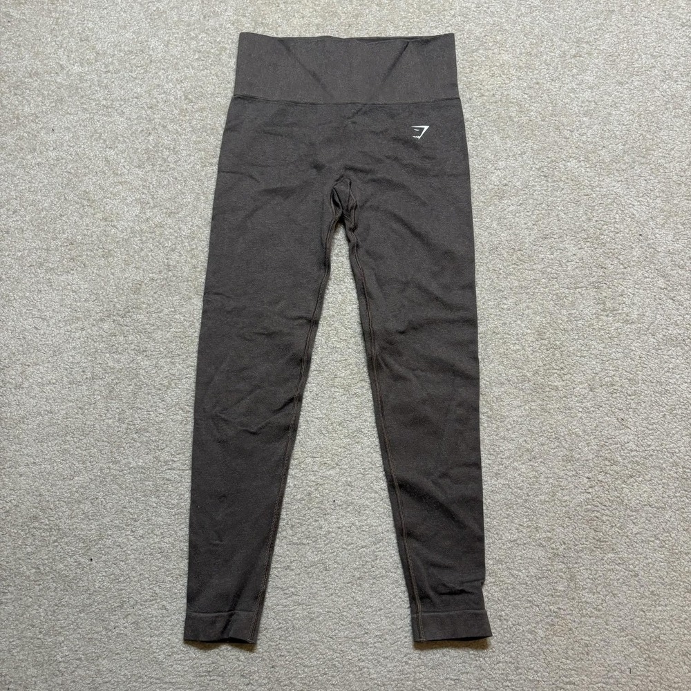 Gymshark Leggings Womens Small Brown High Rise Seamless Knit‎ Yoga Running